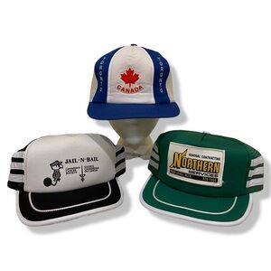 3 PACK OF 80s TRUCKER HATS